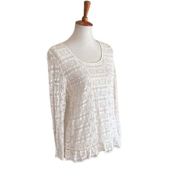 Elizabeth and James Lace Crochet Blouse, Size Small - Picture 1 of 4